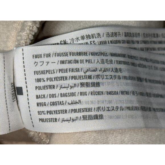 Abercrombie & Fitch Tan Cream Fleece Sherpa Utility Teddy Jacket Coat Womens S - Picture 4 of 9